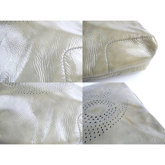 Coach Vintage Op Art Taupe Patent Leather Tote 17020 - Picture 15 of 16